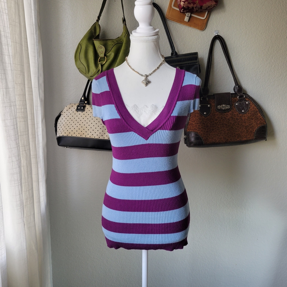 Love By Design Purple and Blue Knit Top